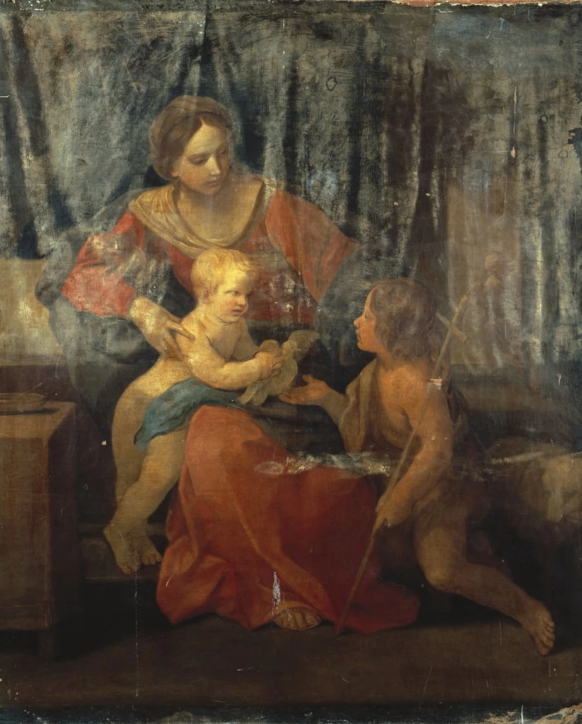  351-Madonna con Bambino e San Giovanni Battista in un interno 